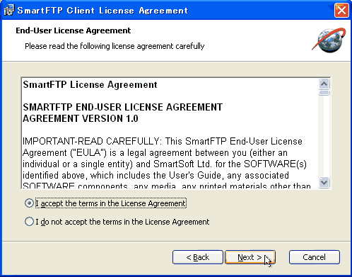 SmartFTP Client License Agreement