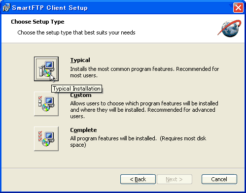 Choose Setup Type→Typical